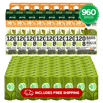 Countdown Rolls® Orange Scented Leash Roll Poop Bags