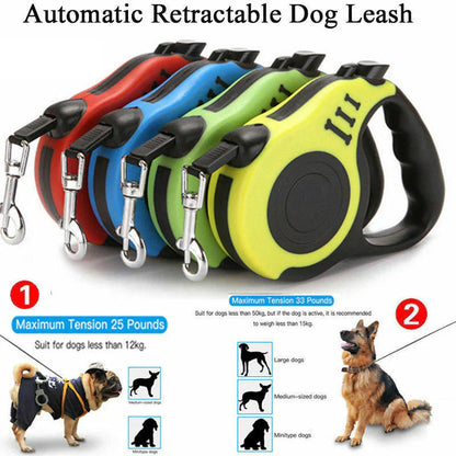 Retractable Dog Leash with Brake & Lock